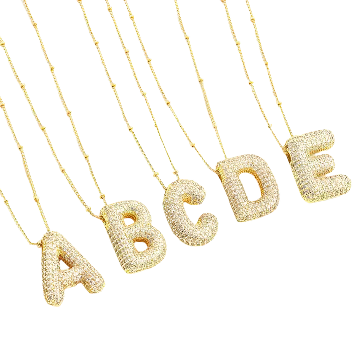 BubbleNote™ | 18K Gold Letter Initial Necklace Set