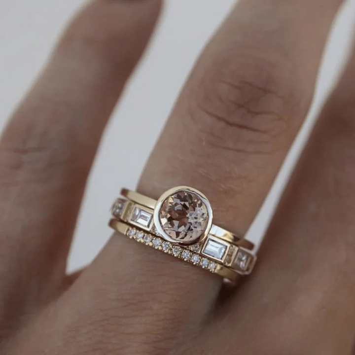 Elegant™ | Ladies' Gold Ring with Crystal Inlay