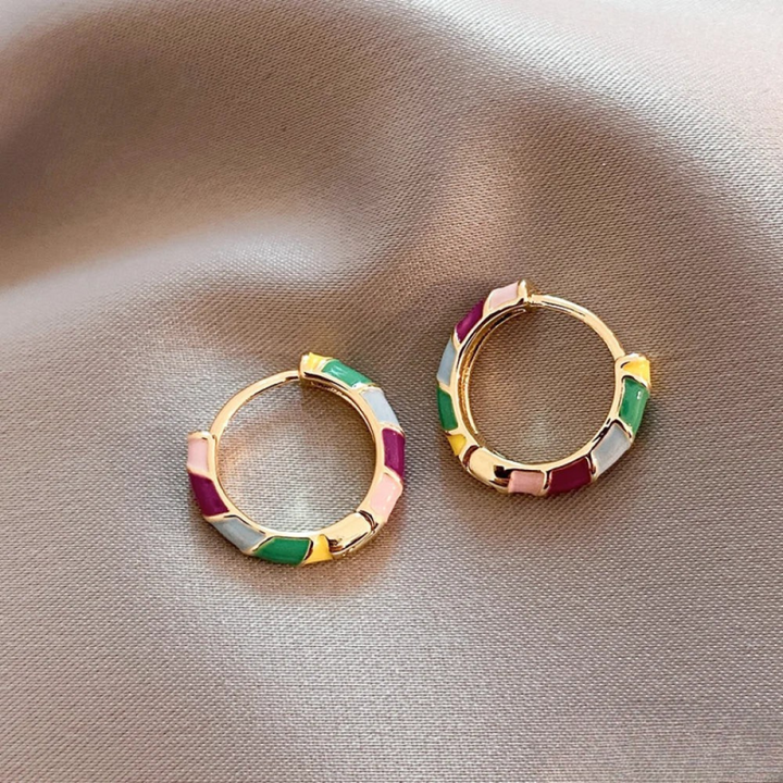 Aurelia™ | Gold Enamel Earrings for Women