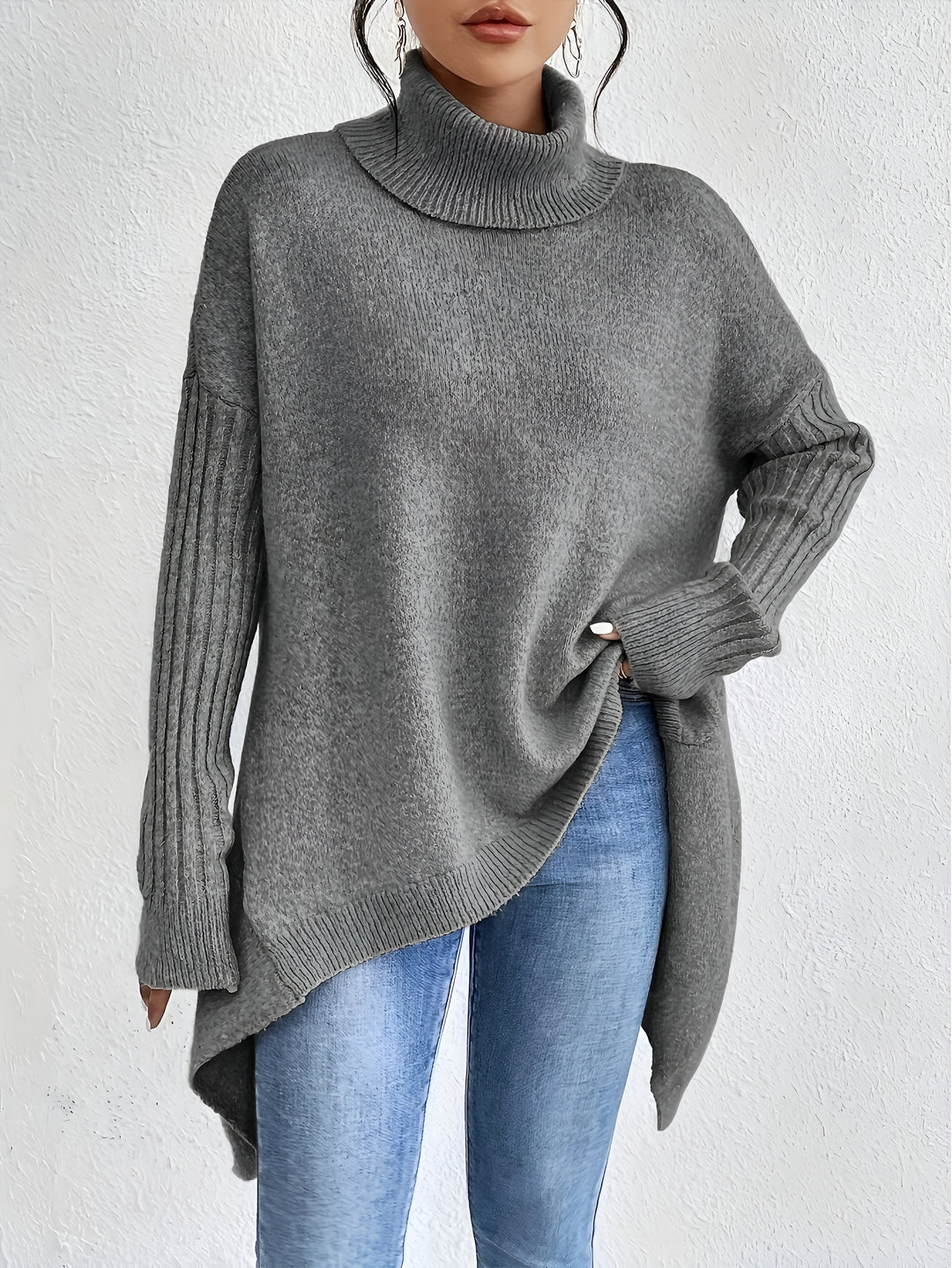 Charlotte™ | Casual Asymmetrical Hem Hooded T-Shirt