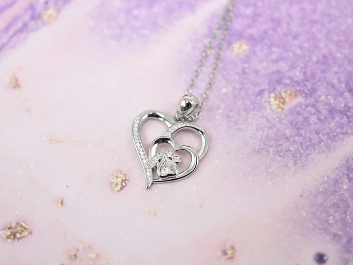 Inolt™ | Paw & Heart Necklace in Silver