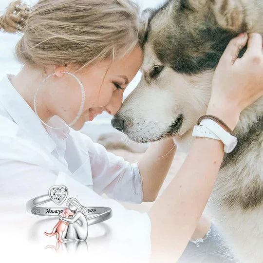 Mya™ | Women's Adjustable Silver Dog Ring