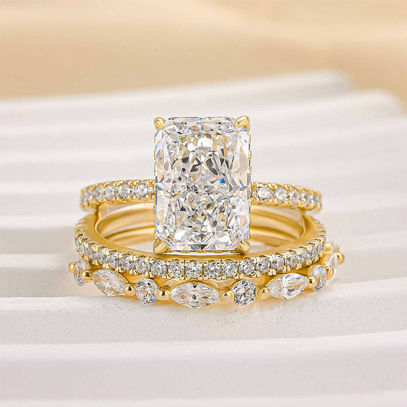 Jaily™ | 18K Gold 3-Piece Wedding Ring Set