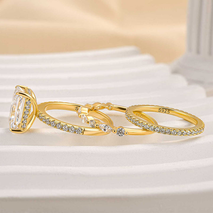 Jaily™ | 18K Gold 3-Piece Wedding Ring Set