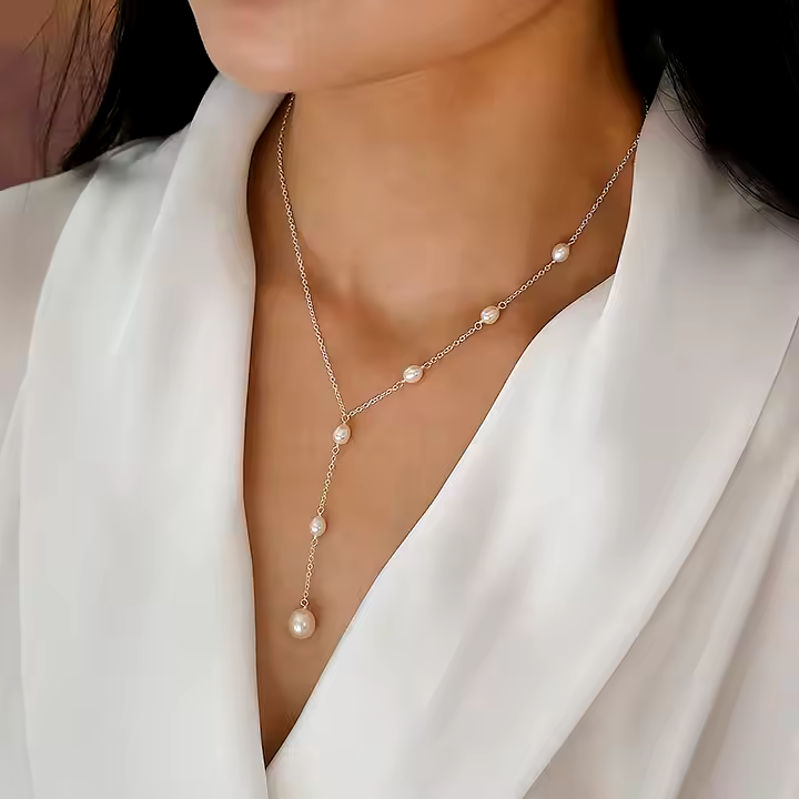 Evelina™ | Vintage Hanging Pearl Necklace