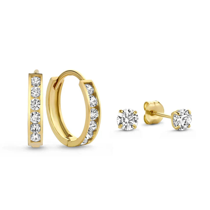 Brillane™ | 14K Gold Stone Earring Set