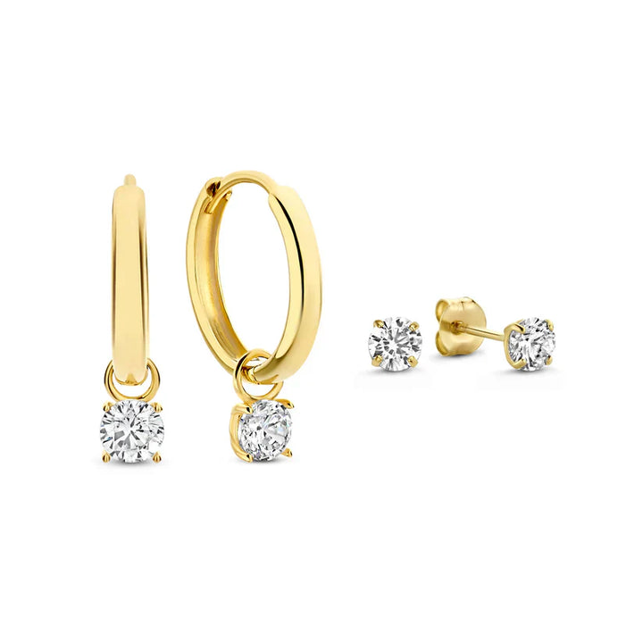 Larmes™ | 14K Gold Stone Earring Set