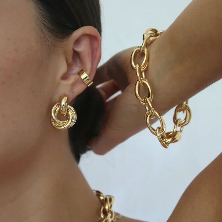 Interlock™ | 14K Gold Statement Earrings