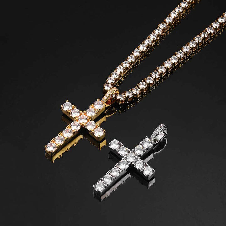 Faith™ | 18K Gold Moissanite Cross Necklace