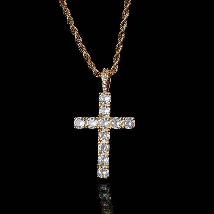 Faith™ | 18K Gold Moissanite Cross Necklace