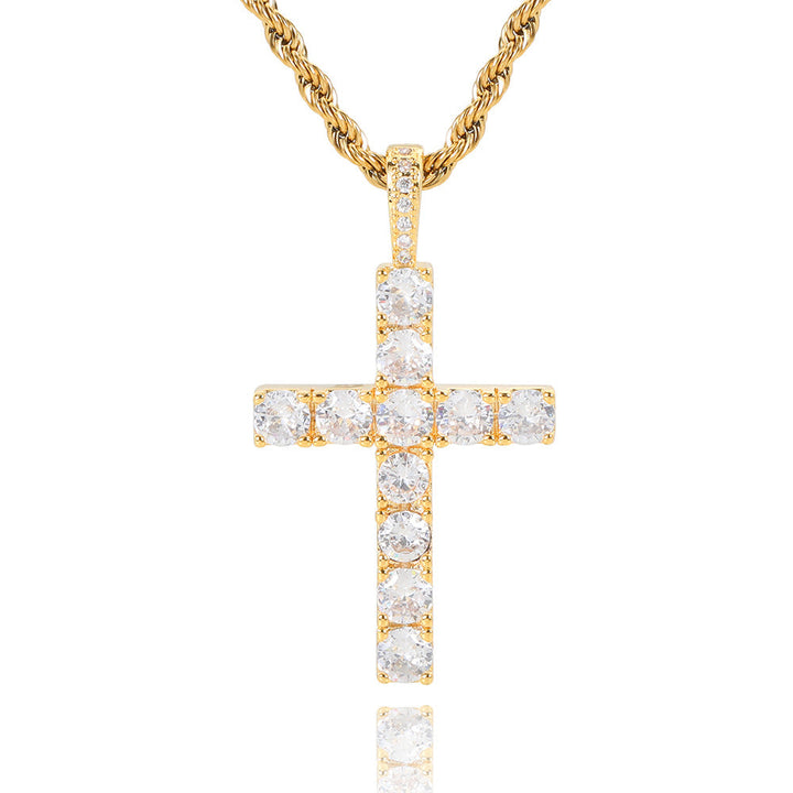 Faith™ | 18K Gold Moissanite Cross Necklace