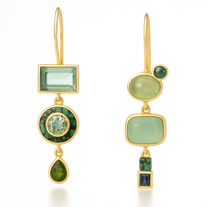 Emeralda™ | Elegant Green Dangle Earrings