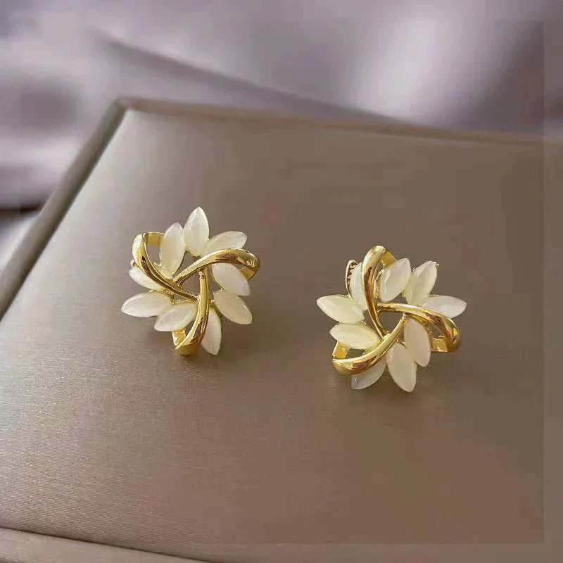 Lila™ | Elegant White Opal Earrings for Ladies