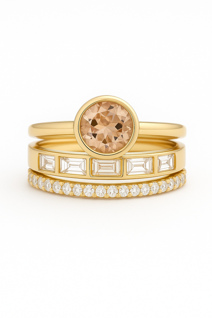 Elegant™ | Ladies' Gold Ring with Crystal Inlay