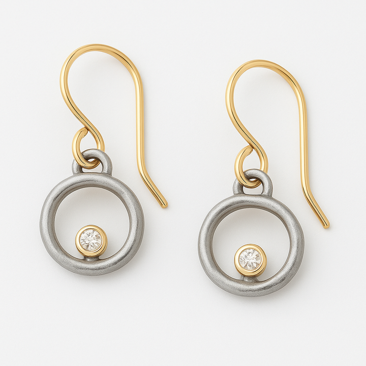Leon™ – Gold and Silver-Coloured Zirconia Earrings