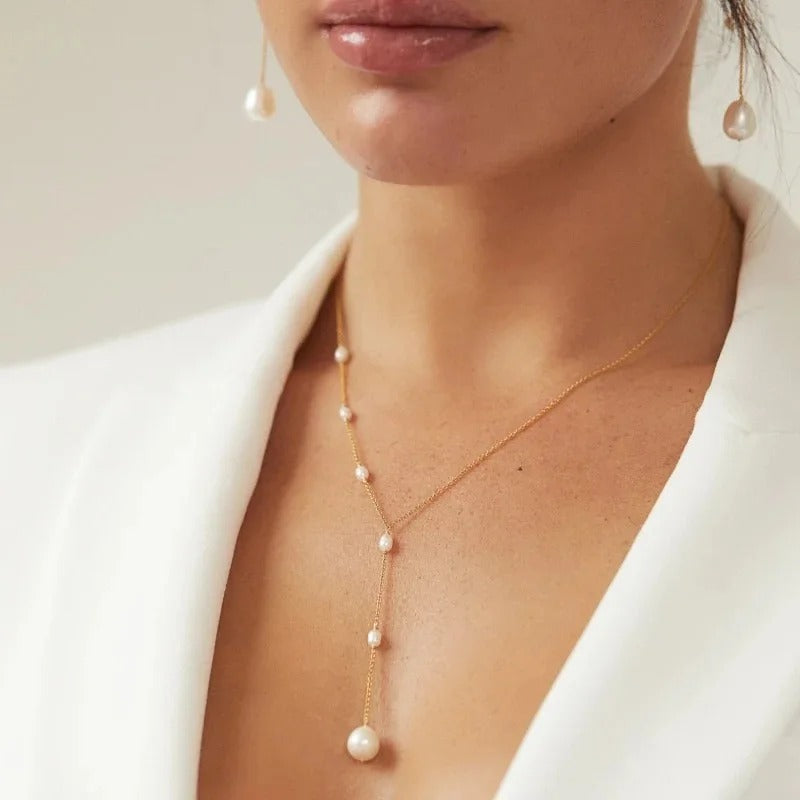 Evelina™ | Vintage Hanging Pearl Necklace