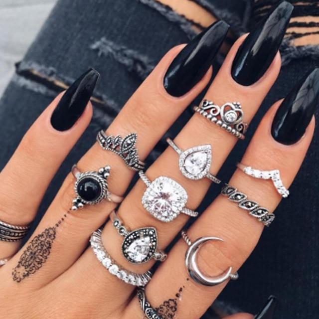 Alisa™ | Unique Handmade Silver Rings Set