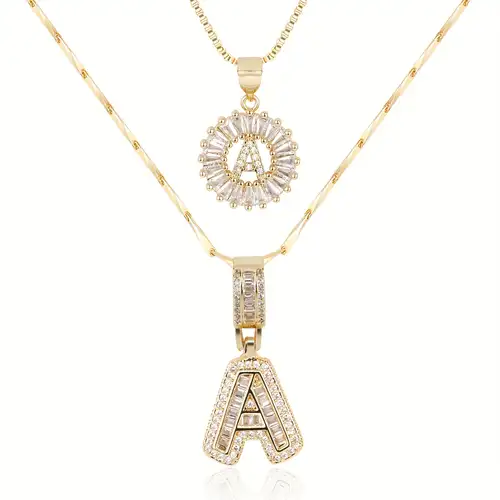 Initiale™ | 18K Gold Moissanite Letter Necklace Set