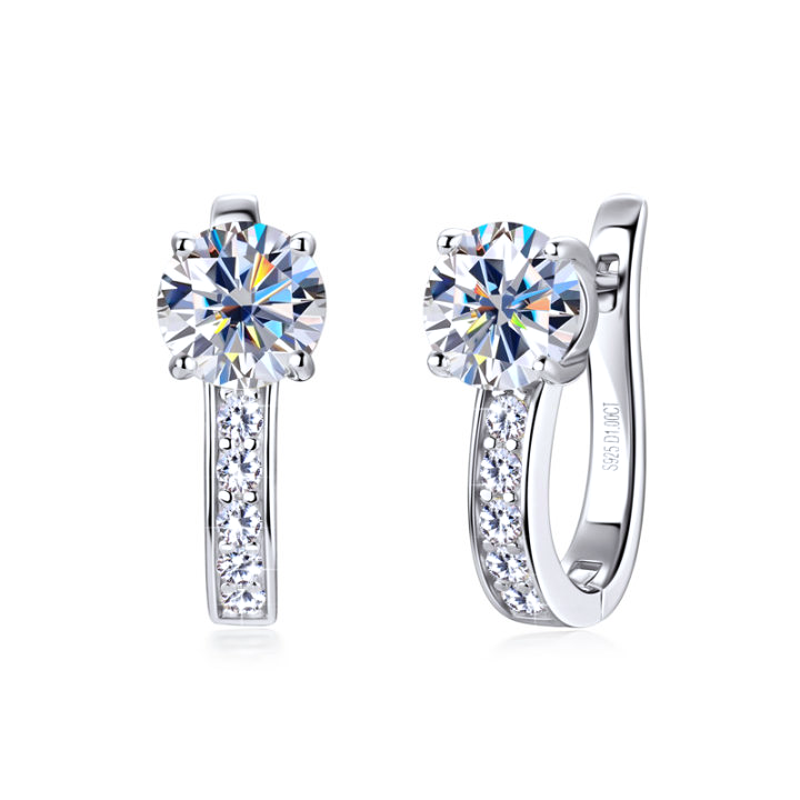 Channel™ | 18K Gold Moissanite Hoop Earrings