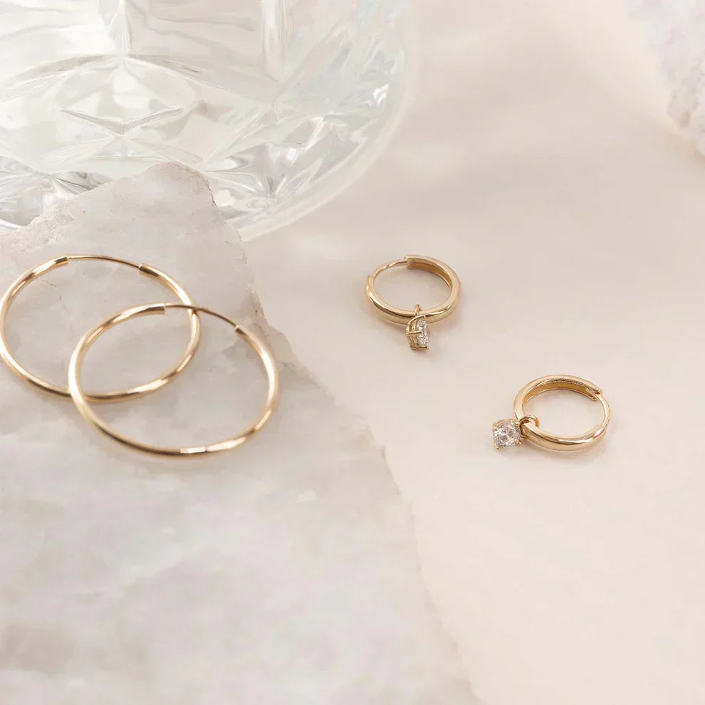Celeste™ | 14K Gold Stone Hoops