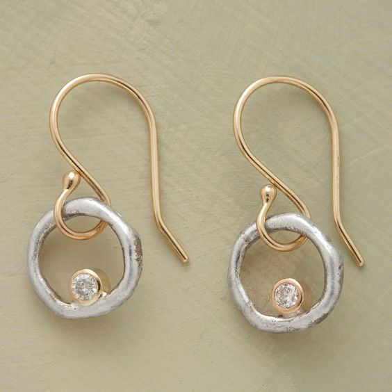 Leon™ – Gold and Silver-Coloured Zirconia Earrings