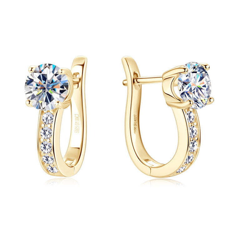 Channel™ | 18K Gold Moissanite Hoop Earrings