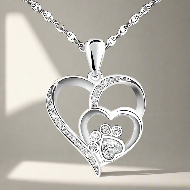 Inolt™ | Paw & Heart Necklace in Silver