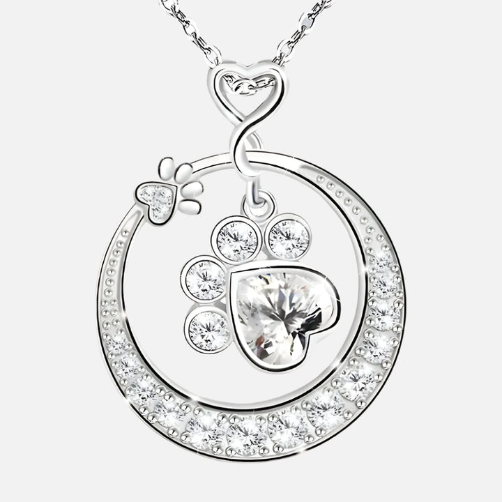 Seaton™ | Silver Paw Necklace with Zirconia