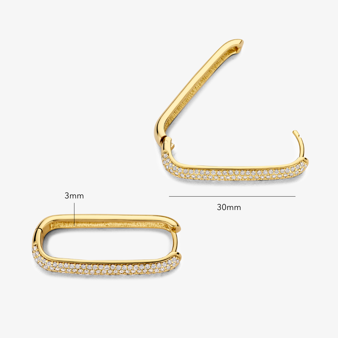 Icona™ | 16K Gold Large Pave Hoop Earrings