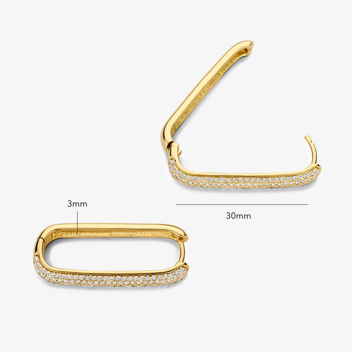 Icona™ | 16K Gold Large Pave Hoop Earrings